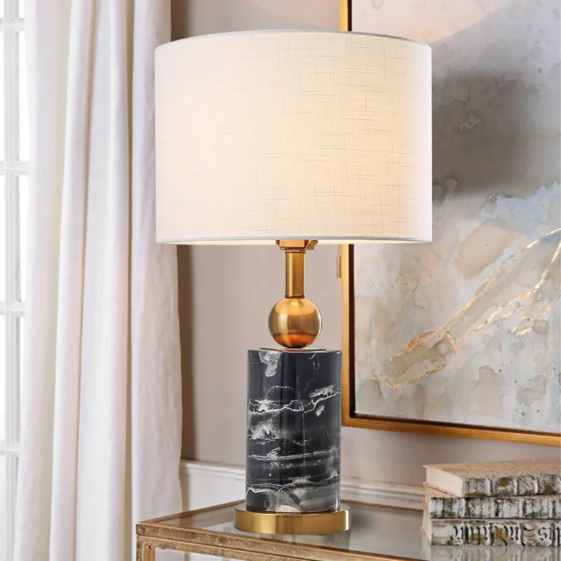 

Post-modern Minimalist Marble Table Lamps LED Living Room Bedroom Bedside Study Hotel Nordic Designer Luxury Indoor Desk Lights