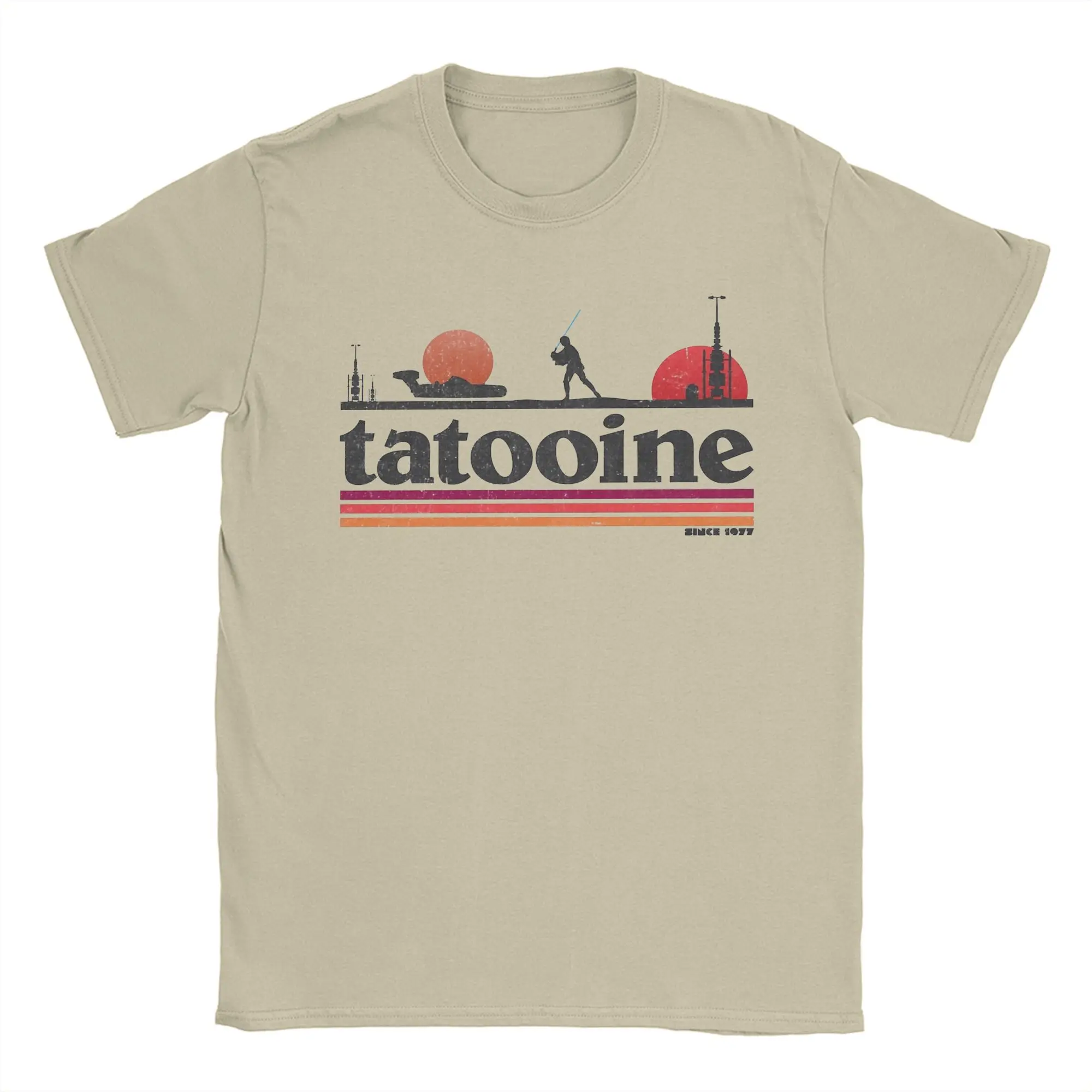 Casual Planet Sky Tatooine T-Shirts für Herren, Rundhals-T-Shirt aus Baumwolle, kurzärmeliges T-Shirt, klassische Kleidung
