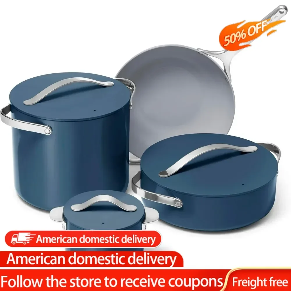 Cookware+ Collection - Specialty Cookware Set - Petite Cooker, Stir Fry Pan, Rondeau, 3 Lids & Storage Organizer Included