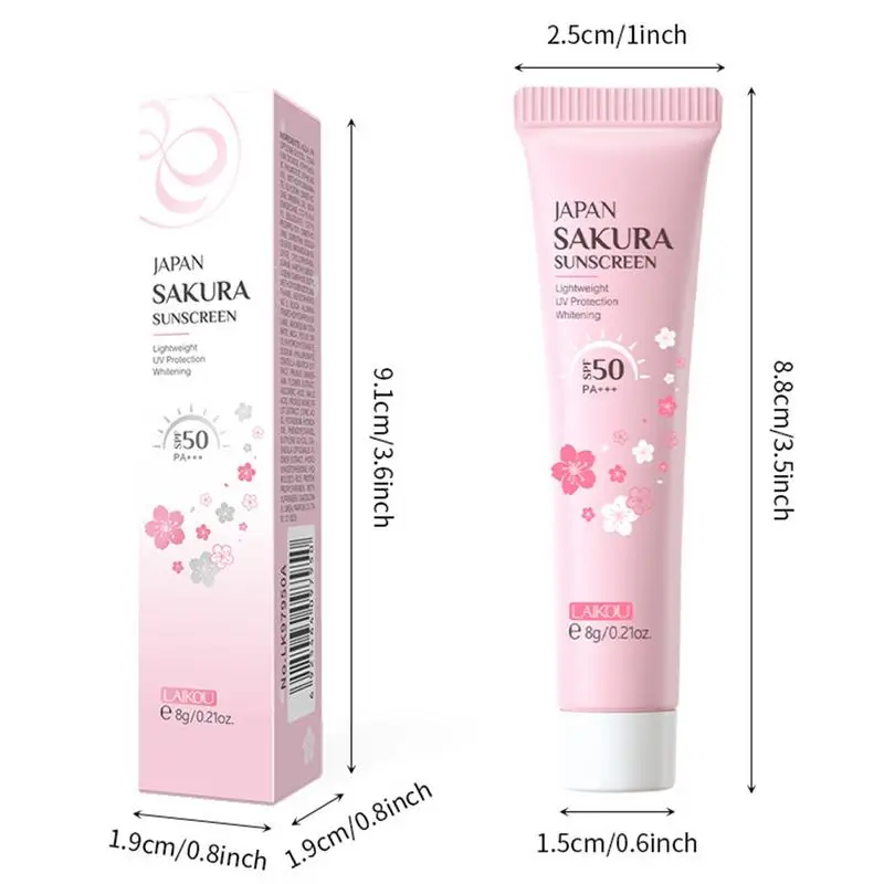 Portable Sunscreen Sakura Facial Sunscreen SPF50 Gel Isolation Lotion Cream Body Sunscreen Facial Moisturizing Whiten Skin images - 6