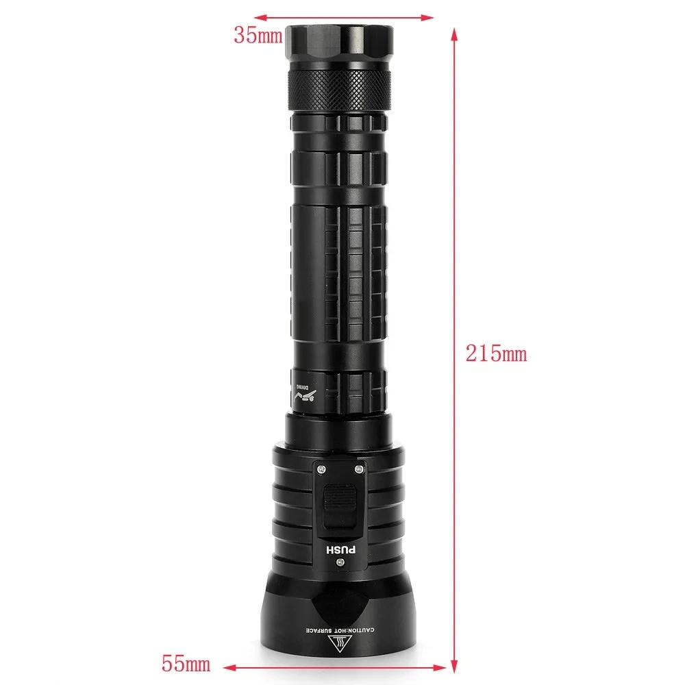 مصباح يدوي مقاوم للماء فائق السطوع 4 LED 6000 لومن تحت الماء أضواء فلاش احترافية للغواص #3