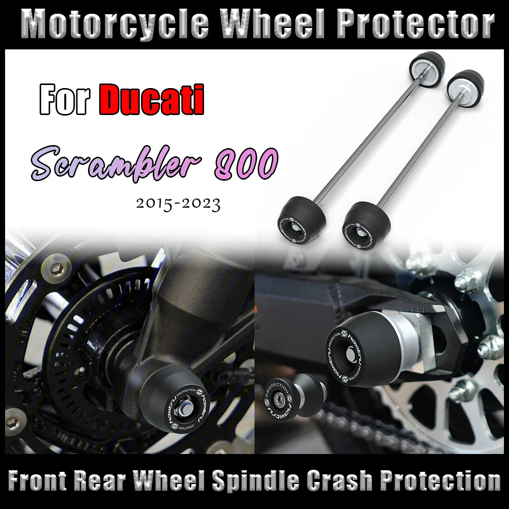 

Motorcycle sliders For Ducati Scrambler 800 Front Rear Axle Fork Crash Slider Front Rear wheel Spindle Crash Protection