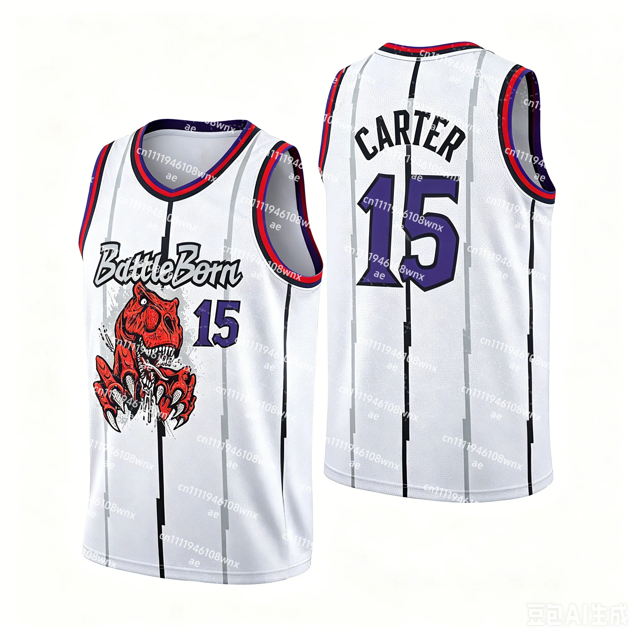 Explosions NO.15 Raptors Basketball Quick-drying Vest Parent-child  Sleeveless Crewneck Retro Graphic Commemorative Jersey