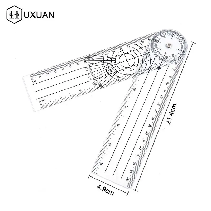 0- 360 Degree Goniometer Angle Medical Spinal Angle Ruler Angle Inclinometer Ruler Protractor Angle finder Measuring Tool