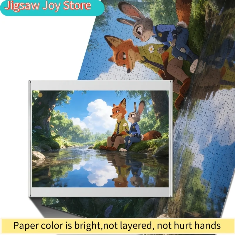 1000pcs Disney Zootopia Judy & Nick Wilde Poster Puzzle - & Brain, Movie, / Game for Birthday Gift, Room Decor
