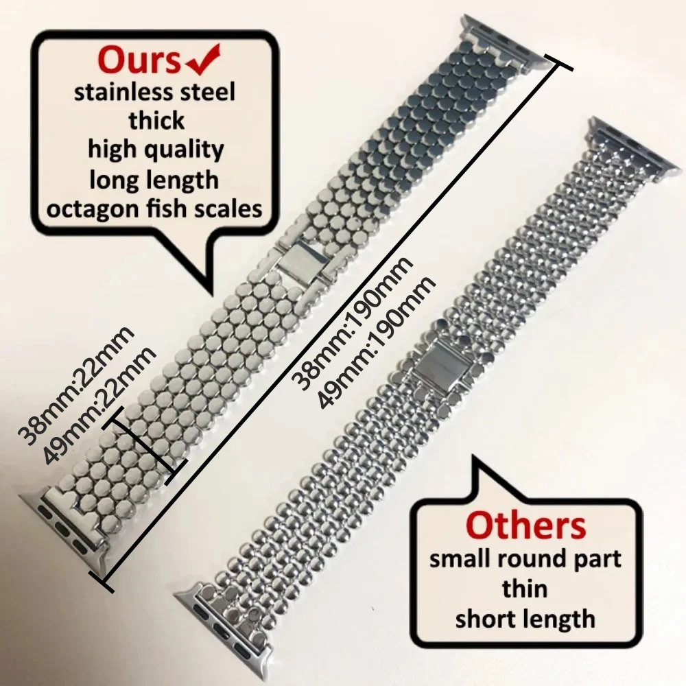 Stainless Steel Band Strap for Apple Watch 10 42mm 46mm 9 8 Ultra 2 49mm 7 41 45mm 6 SE 5 4 40 44 Wristband for iwatch baracelet image 2