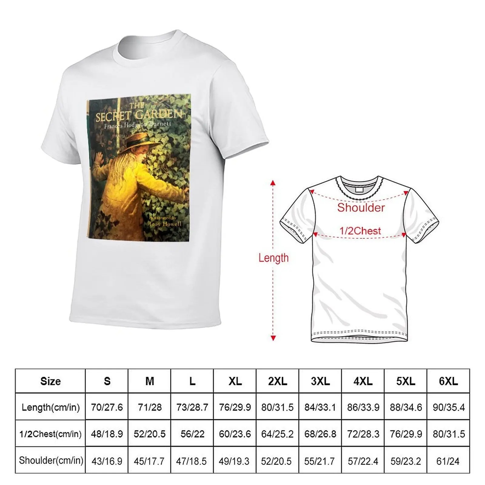 secret garden book cover T-Shirt t shirts for man graphic vintage anime t shirts for man t shirts cotton 100% T-shirt