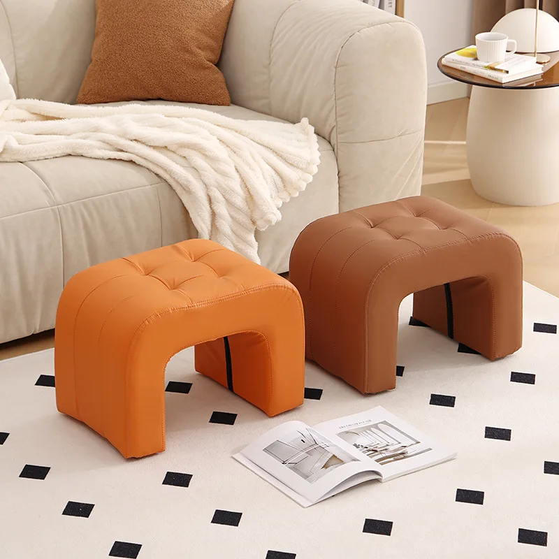 Soft Bag Small Stool High-End Fashion Living Room Entrance Shoe Changing Low Stool Sofa Footstool Dressing Table Small Stool
