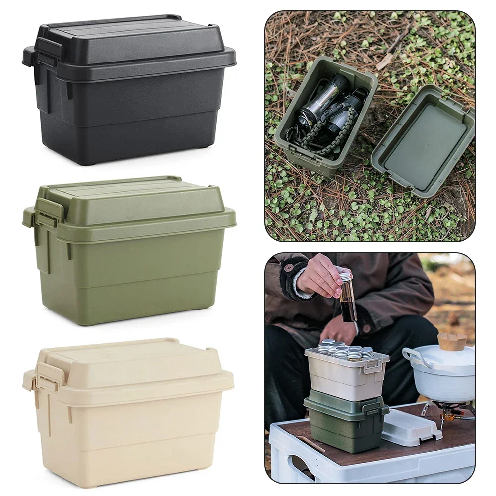 

Outdoor Camping Storage Box Desktop Seasoning Bottle Storage Box Travel Barbecue Small Toolbox Plastic Picnic Storage Case 캠핑박스