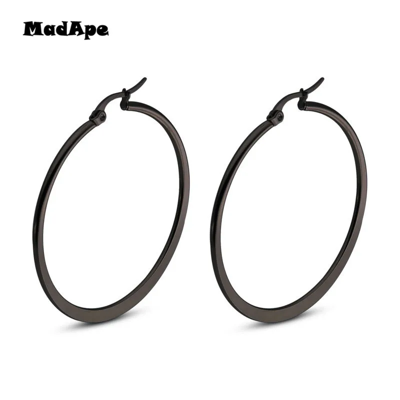 MadApe Anti-allergiche In Acciaio Inox Orecchini A Cerchio Orecchini di Marca Per Le Donne Alla Moda Classico Uomo Donna Big Hoops Orecchini Dei