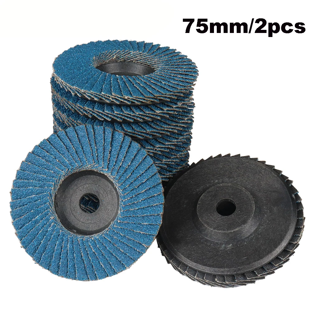 2pcs 3 inch Flat Flap Discs Mini Grinder Angle Grinder Accessories Polishing Wheel Abrasive Tool for Metal Wood PVC Polishing