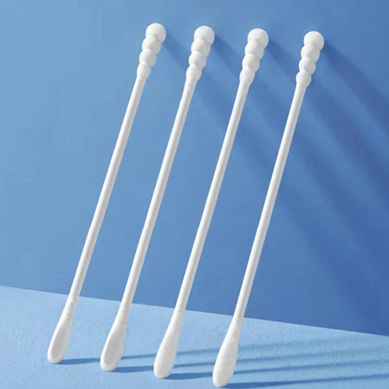 

200pcs Tool Cleaning Double Disposable Cotton Swab Makeup Nose Ear Sticks Lint Free Spiral Care Buds Swabs Baby
