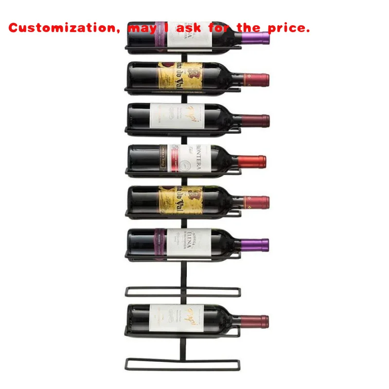 

Изготовленный на заказ черный 9 12-ярусный держатель для бутылок железные полки для хранения вина металлический дисплей декоративный настенный винный стенд
