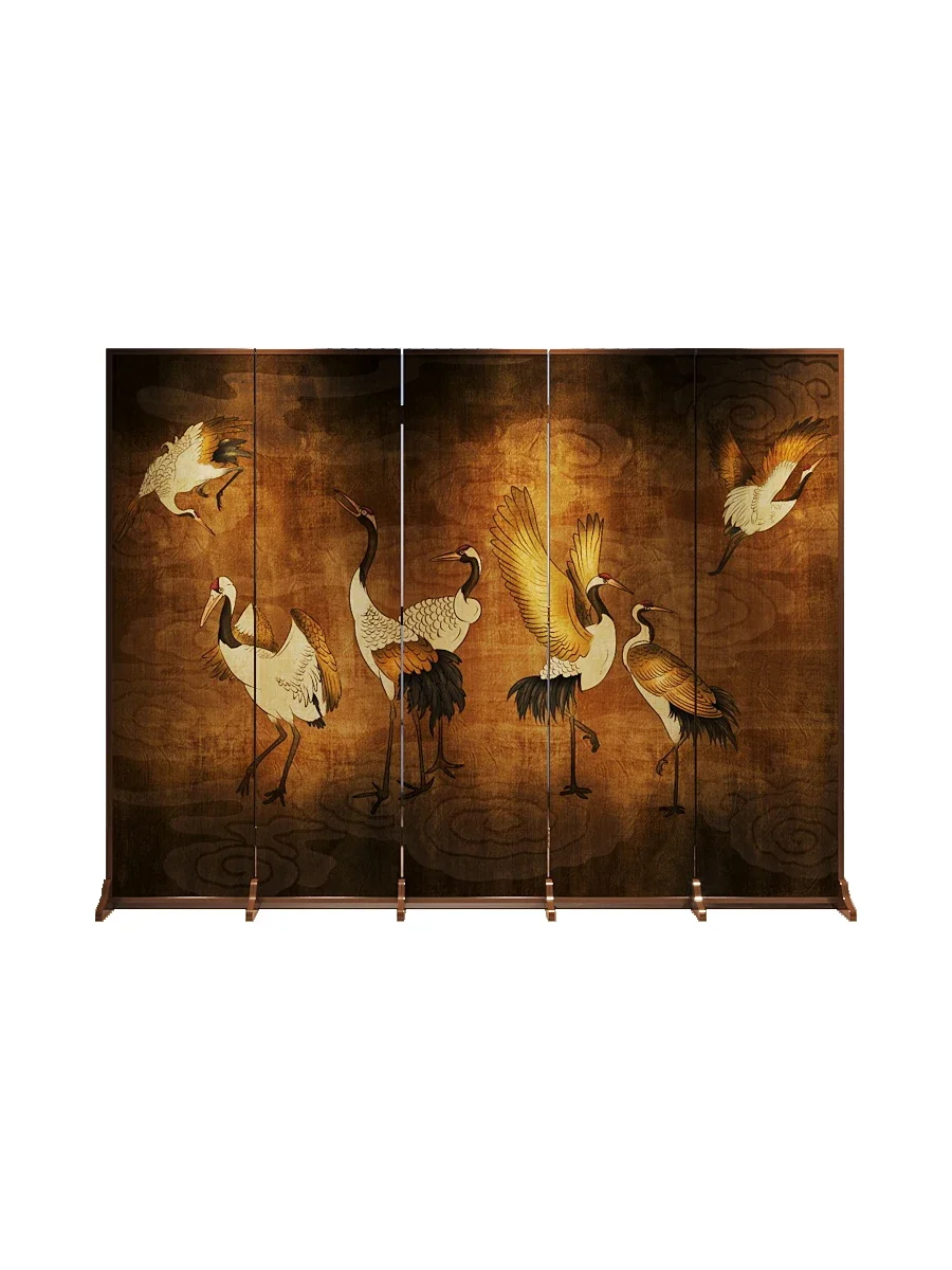 

Partition living room, entrance porch, decorative background wall, crane, modern and simple folding mobile folding screen