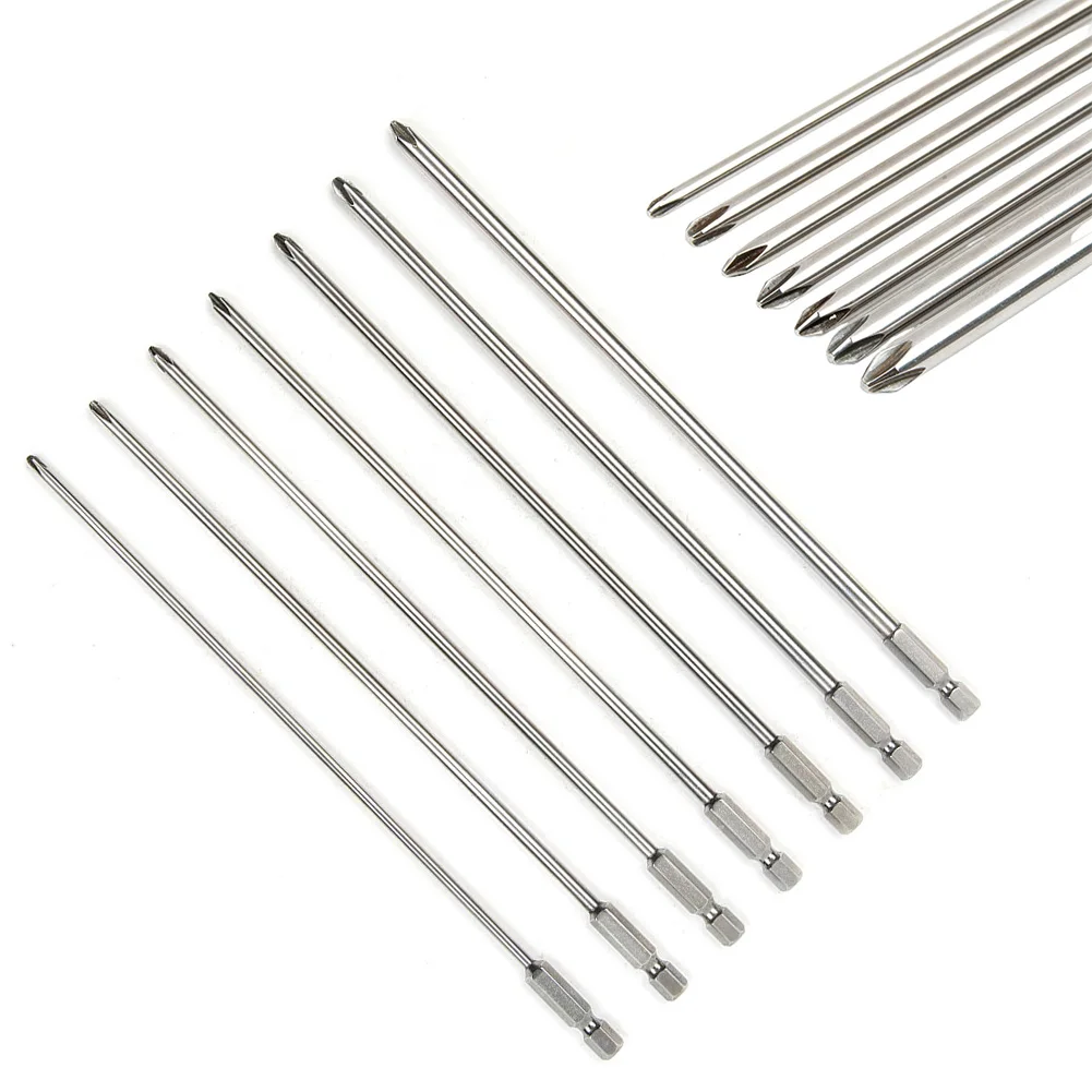 7Pcs Cross Screwdriver Bit 1/4'' Hex Shank Phillips Drill Head 200mm Wrench Magnetic Socket PH1 3.0 4.0 4.5 PH2 4.0 4.5 5.0 6.0