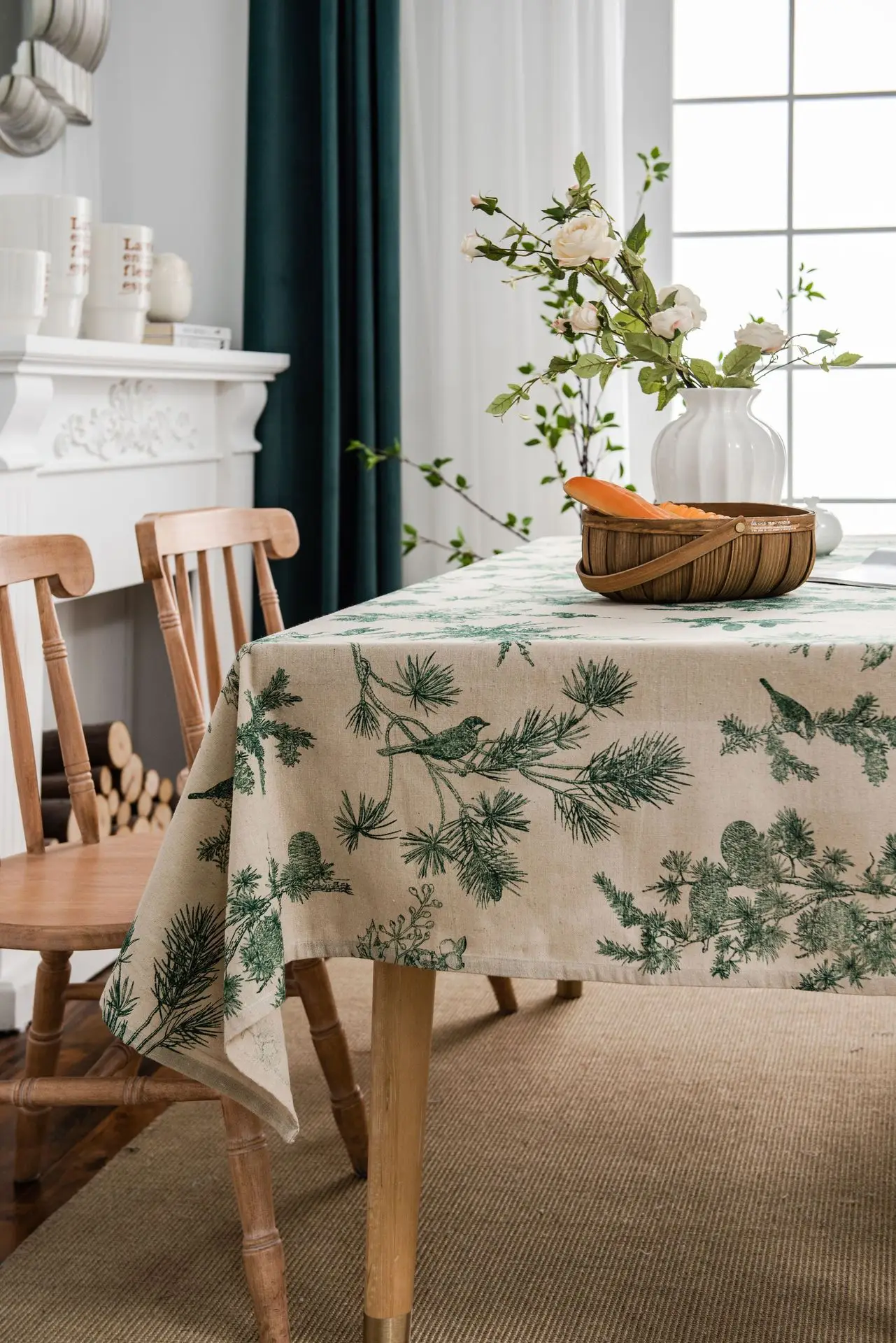 Tablecloths For Dining Table Retro Flower Print Tablecloths Cotton Linen Coffee Table Dining Cover Table Cloth Desk Background