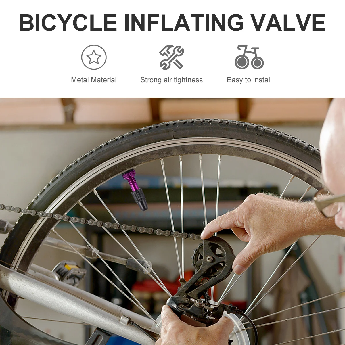 

1pc French Valve 40Mm Bike Tire Parts O- Leakage Prevention Durable Inflating Valve For Mountain Bicycle