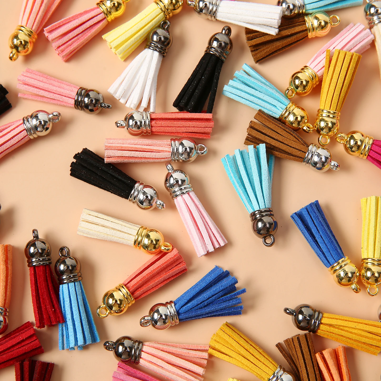 20 Pcs New Fashion Leather Tassel Key Chain Women Cute Tassel KeyChain Bag Accessory   Car Key Ring Fringe Jewelry