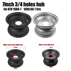 7 Inch 16x8.00-7 ATV Tires Wheel Silver Black Hub Rim (3/4 Holes) Vacuum Tires 16x8-7 for 7 Inch ATV Quad Wheel Rims Parts