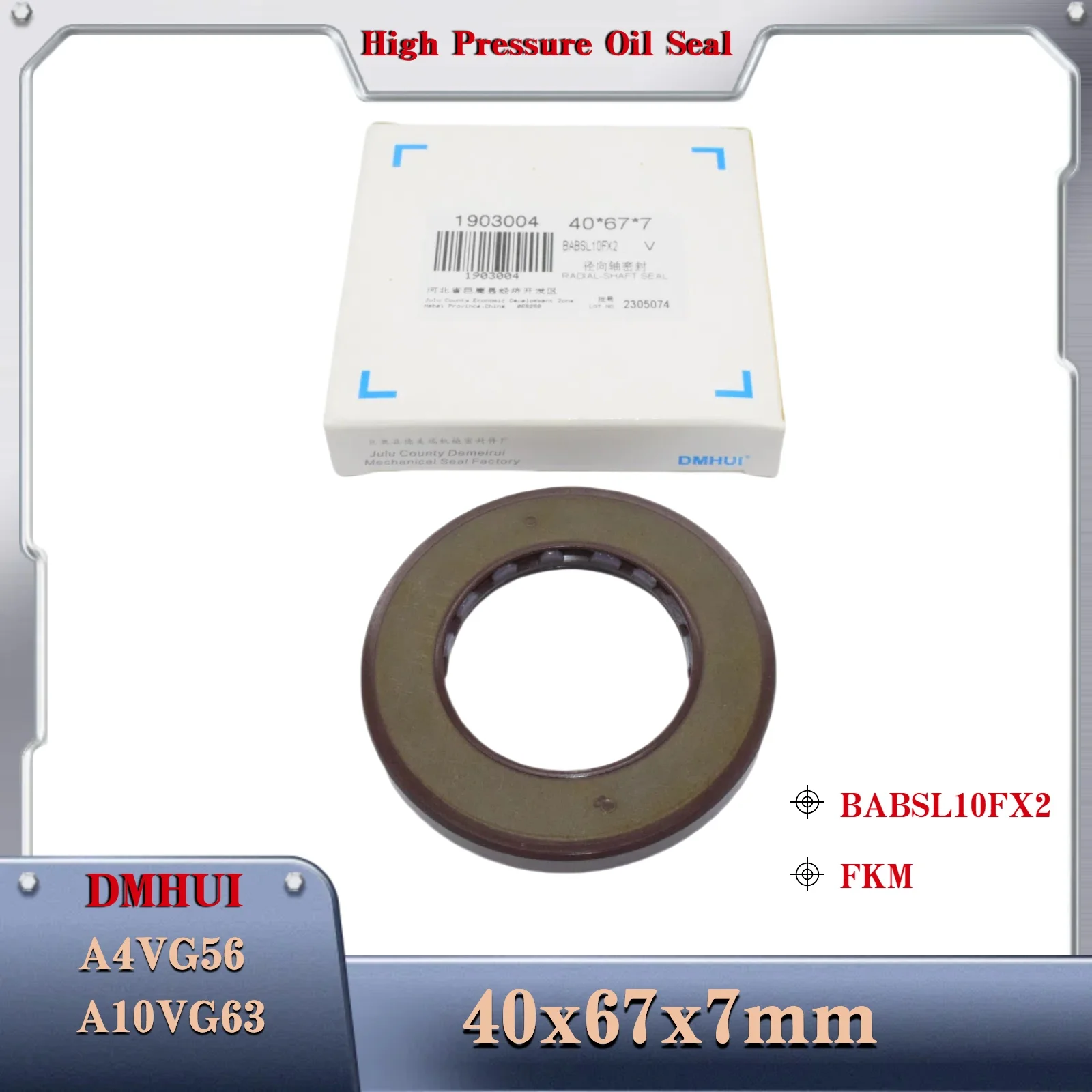 Fit for Rexroth hydraulic pump A4VG56 shaft seal 40x67x7 mm BABSL10FX2/FKM 40X67X7 Motor Rotary Shaft Seal