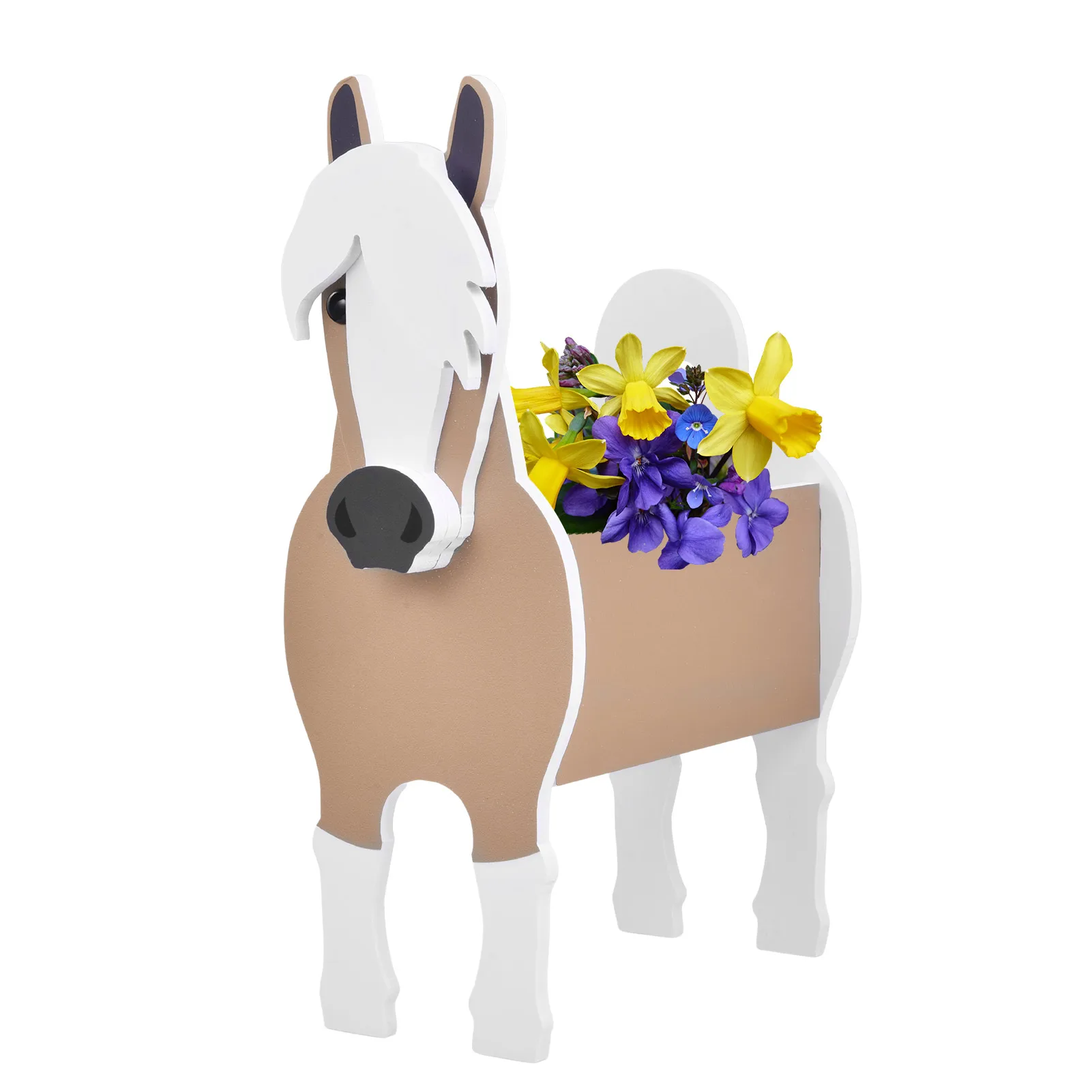 

Horse Planter Animal Shaped Cartoon Succulent Planter Wooden Flower Pot Garden Decoration Supplies Cultivate Flower Seedling