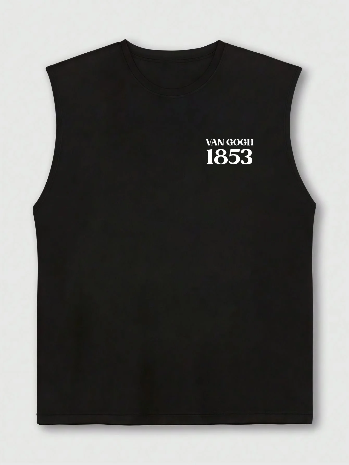 100% Pure Cotton Men's Summer Fashion Casual Sports Fitness Loose Tribute Van Gogh Print Breathable Round Neck Sleeveless Vest