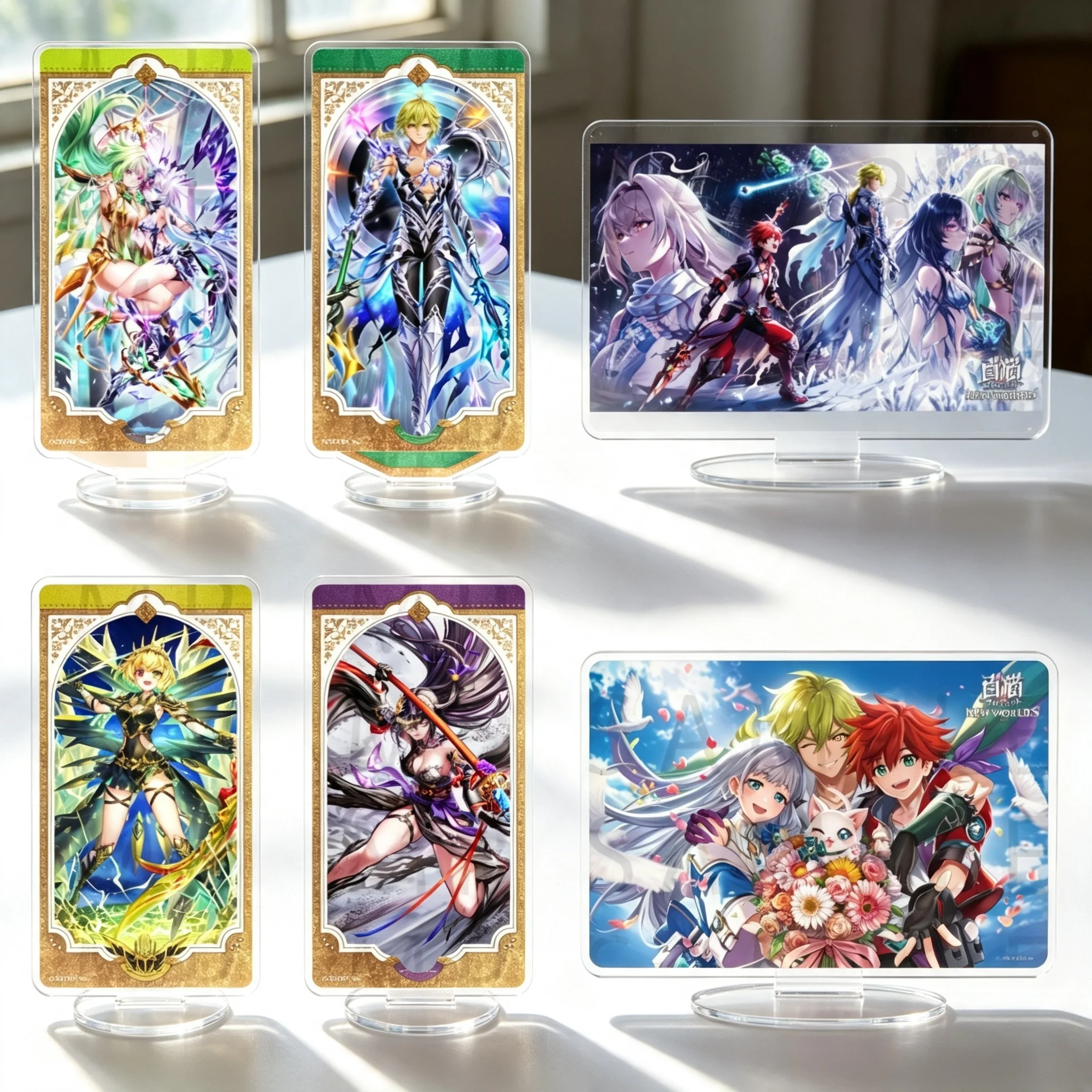 Game White Cat Project NEW WORLD'S Hero Iris Kyle Rectangle Acrylic Stand Model Plate Keychains Desk Decor