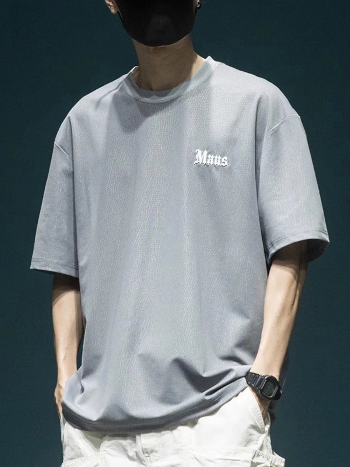 

Мужская футболка из ледяного шелка с коротким рукавом, модная, брендовая, летняя, свободного кроя, больших размеров, повседневная, новая, с охлаждающим эффектом, быстросохнущая, спортивная.