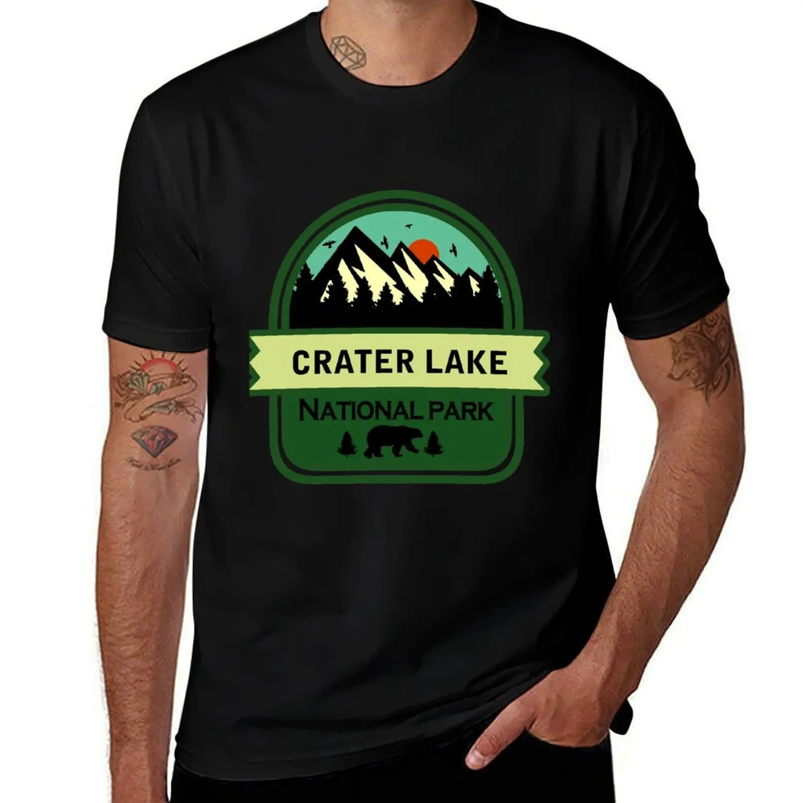 

man lake T-Shirt shirts funny humor cotton crater shirts shirt park dark t national graphic mens t t