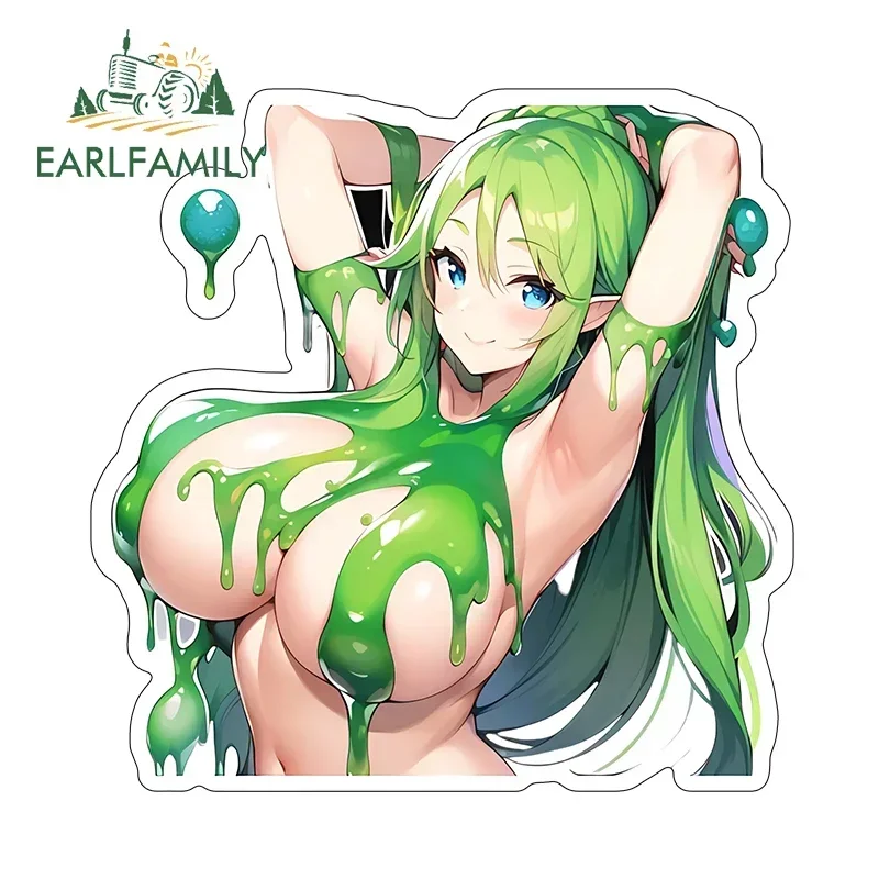 EARLFAMILY 13cm x 12.8cm Anime Girl Chest Waifu NSFW Decal Vinyl Succubus Styling Car Stickers Amusing Camper Auto Graphics