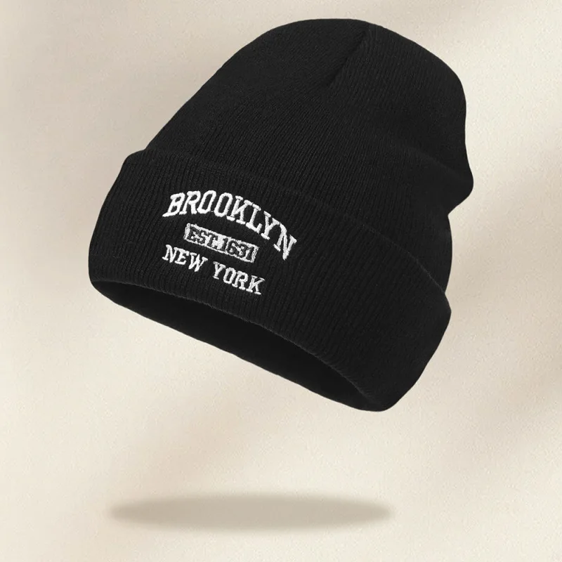 1pc Winter Warm Double Layer Knitted Beanie Hat,outdoor Windproof Unisex Plain Color Skull Caps,Suitable for Holiday,daily Wear view 5