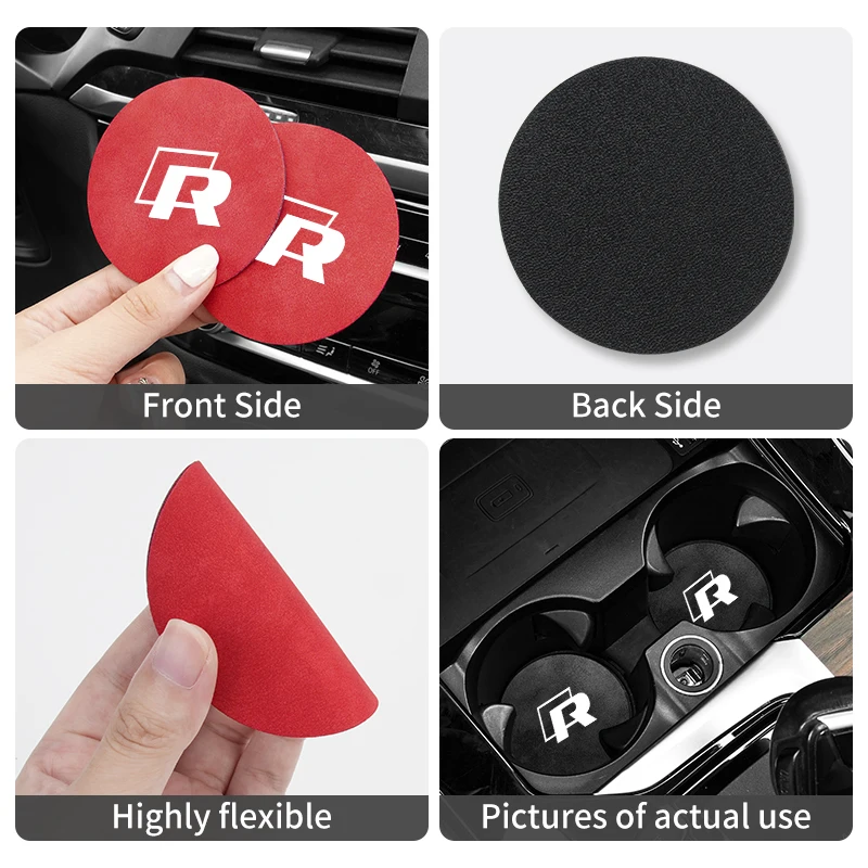 2pcs Car Non-Slip Water Cup Coaster Waterproof Bottle Holder For VW Golf Polo T5 Passat b6 Jetta Tiguan Scirocco Touareg Touran