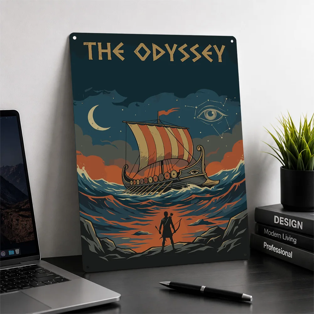 The Odyssey: Epic Voyage Illustration Metal Poster Perfect Gift for Fans Lovers Customized Wall Art Metal Sign for Decor Luxury