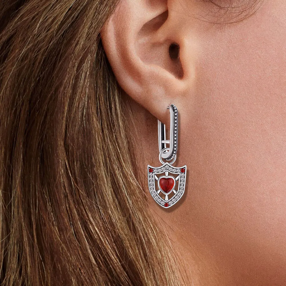 S925 Sterling Silver Heart-shaped Shield Earrings Hot New Original Jewelry Fashion Classic Earring Elegant Daily Gfit For Women