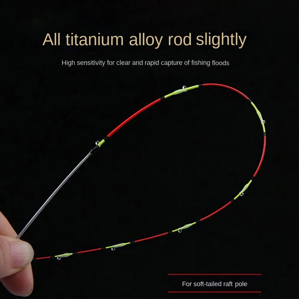 55 centimetri LED Mezza Titanio/Titanio Completo Barca/Punta della Asta di Zattera di Ricambio Coda Morbida Mezza Lega di Titanio Parti di Riparazione Sostituire la Punta della Canna Da Pesca