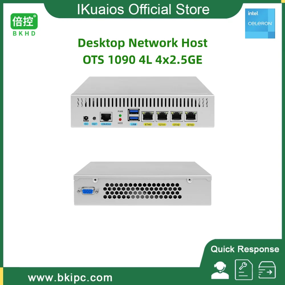 

IKuaiOS Desktop Network Device Celeron Processor N4000 J4215 4LAN 2.5G Ethernet Support MikrotikOS Pfsense OpenWRT OTS 1090 4L