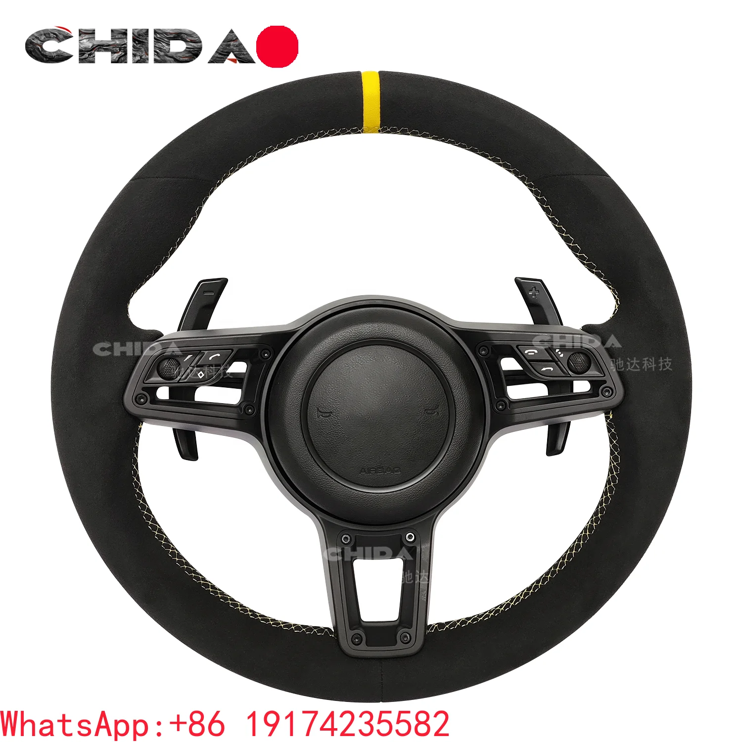 

Sporty All- Suede Steering Wheel for Cayenne Boxster Cayman 987 Panamera 718 911 997 985 981 Mk2