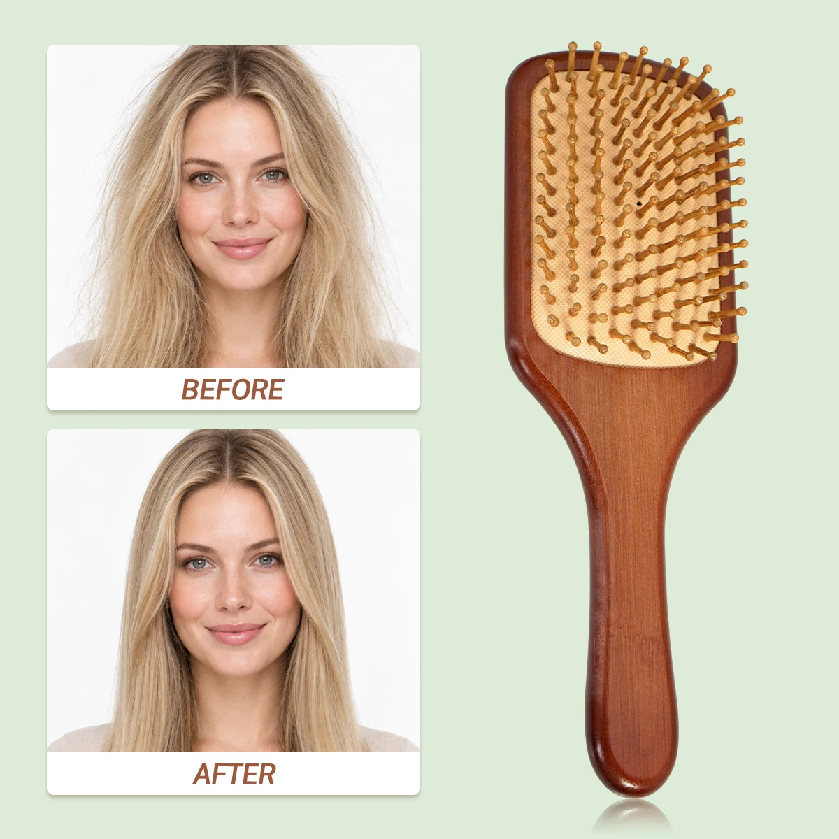 فرشاة شعر من الخيزران الطبيعي  - مراجعة Hair Care Gift وسعره
