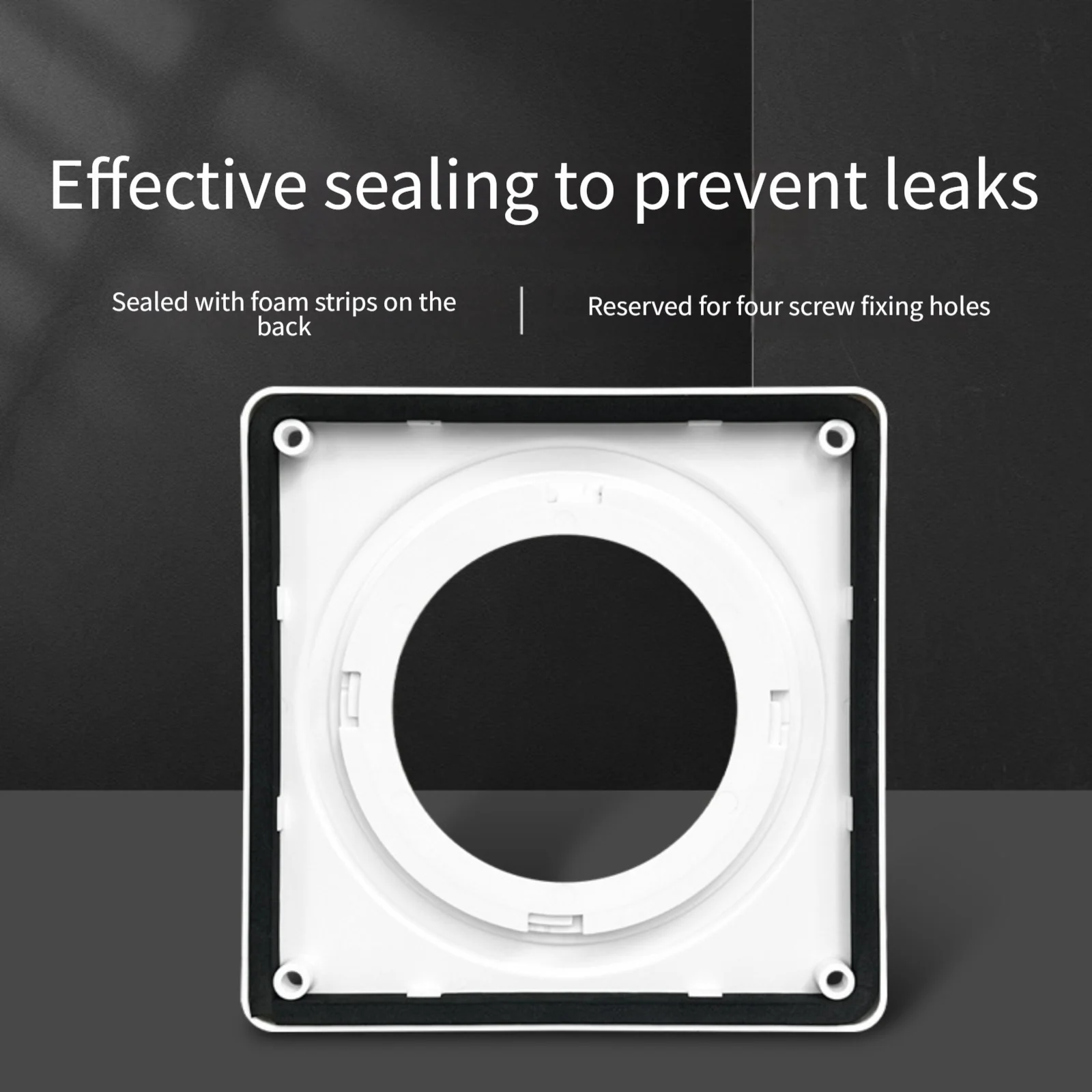 Square to Round ABS Flange Duct Adapter for AC For Ventilation Systems Featuring Detachable Clamp Ring Structure