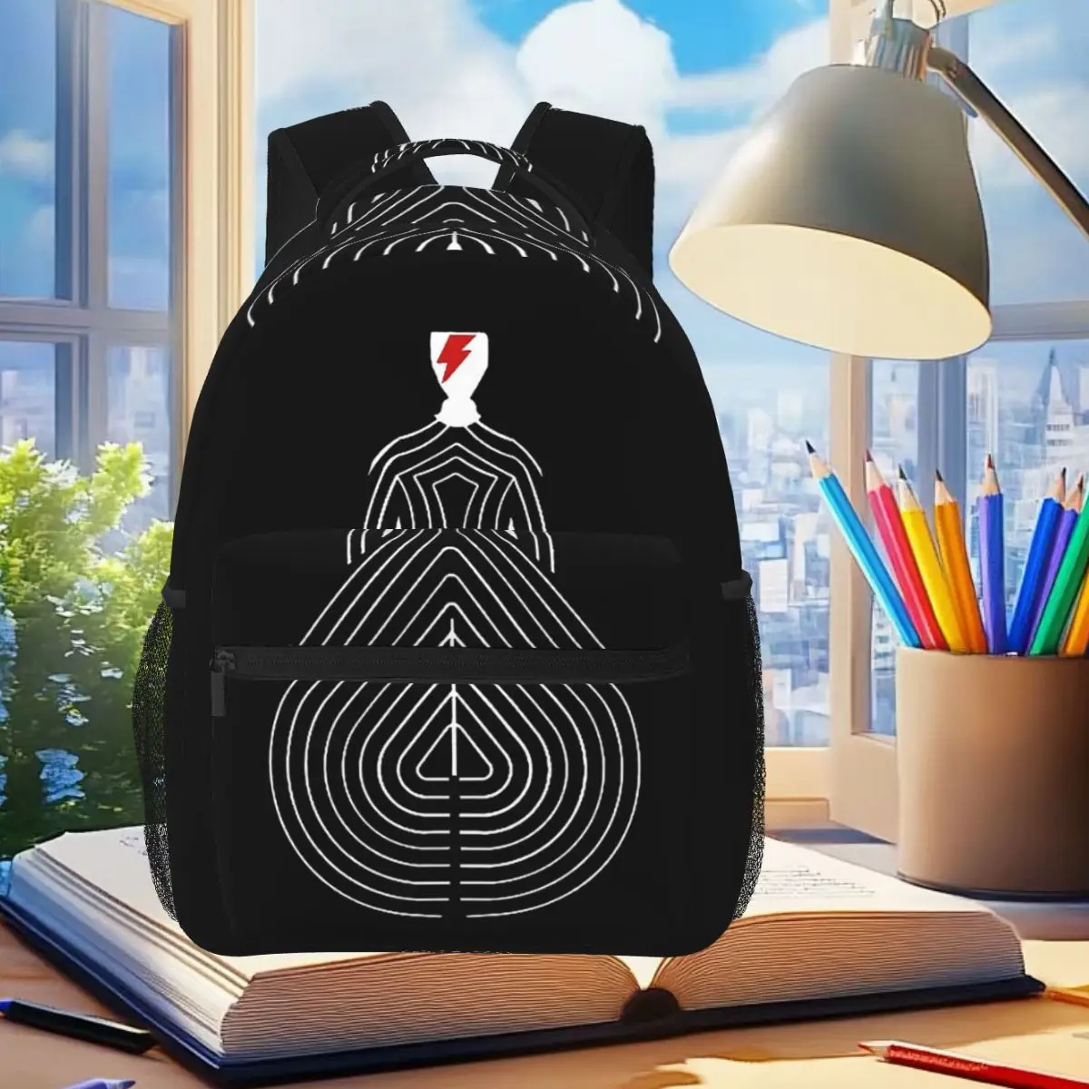 

David Bowie Sane Lightning Graphic Backpack Student Boys Girls BookBag Children School Bag Computer Shoulder Bags for Men Women
