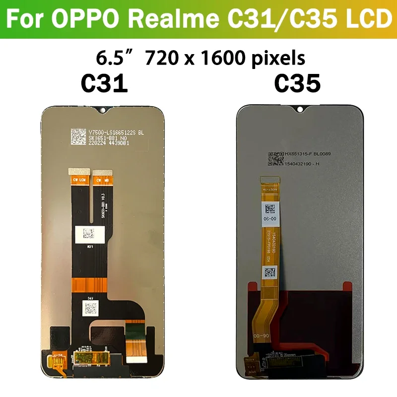 6.6 "ips para oppo realme c35 rmx3511 display lcd tela de toque digitador assembléia substituição para realme c31 rmx3501lcd quadro