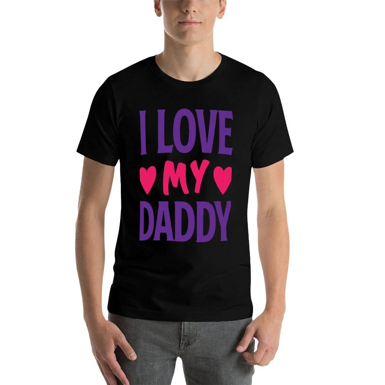 Koszulka I Love My Daddy, koszulki męskie slim fit, luksusowa koszulka męska, koszulka z grubej bawełny