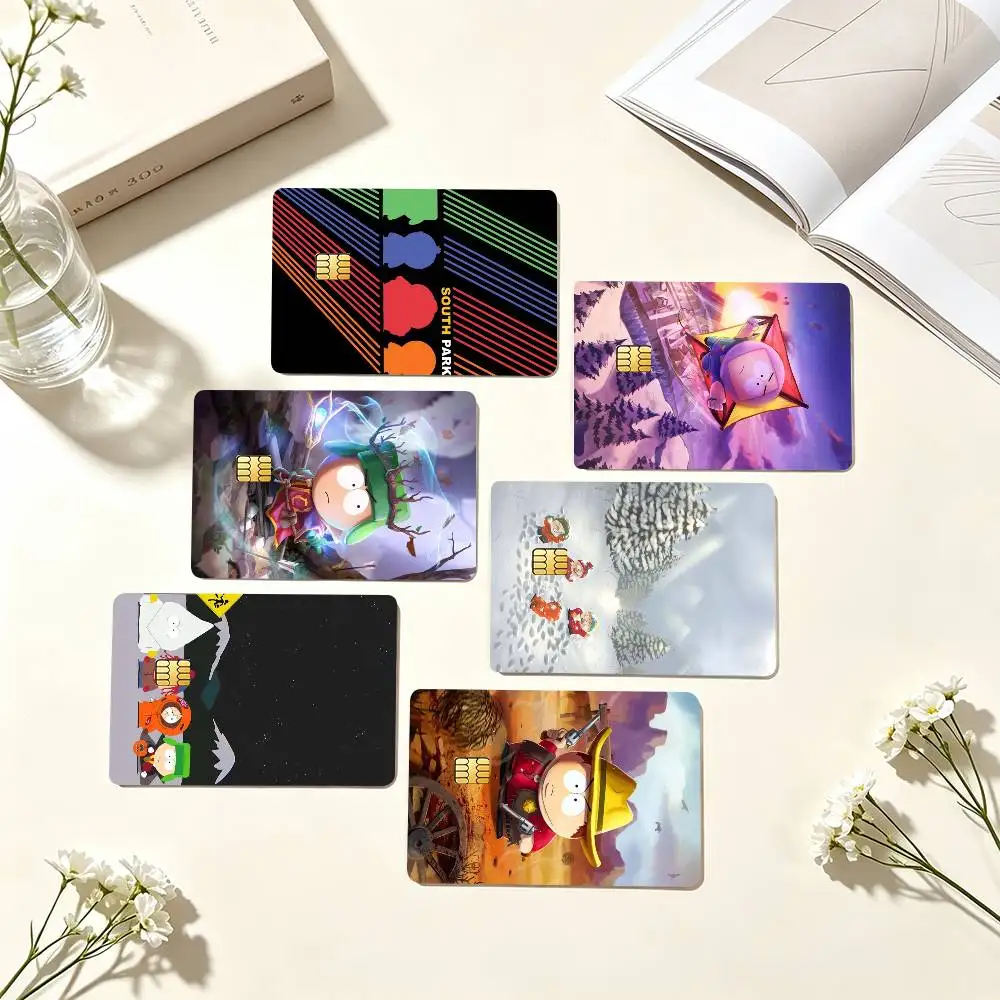 S-South Park Adult Animated Credit Card HD Stickers Game Card Decal Small Chip Waterproof Sticker Gift