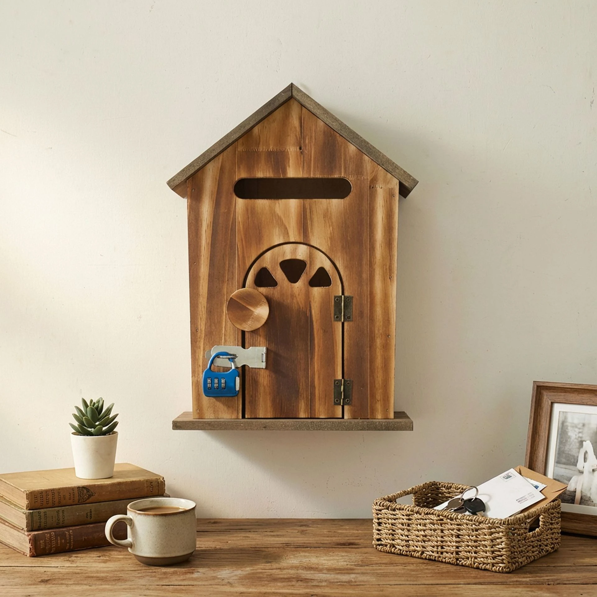 Small House Wall Decor for Entryway Lockable Wall Cabinet for Dining Room and Cafe No-Drill Wall Decoration