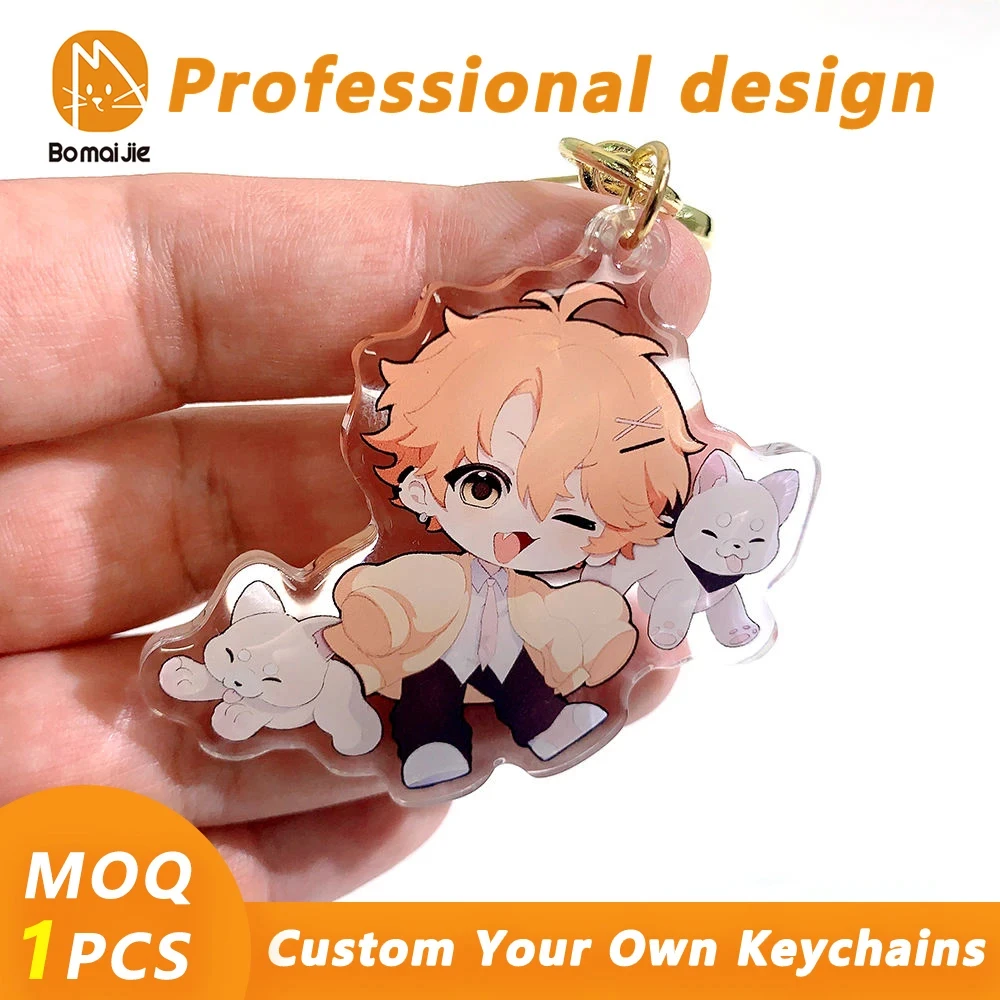 

Personalized Custom Anime Keychain Cartoon Logo Acrylic Key Chain Photo Customized Transparent Printing Design Game Keychains