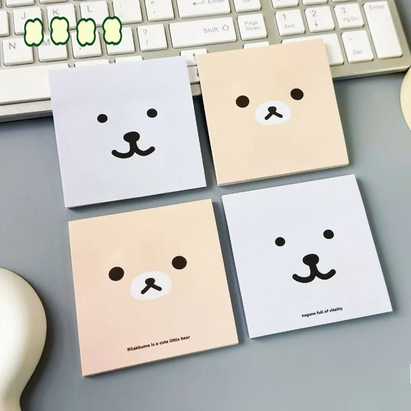 Gifts high looking creative cartoon bears sticky notes thickened paper non leakable lovely student supplies messages Kawai