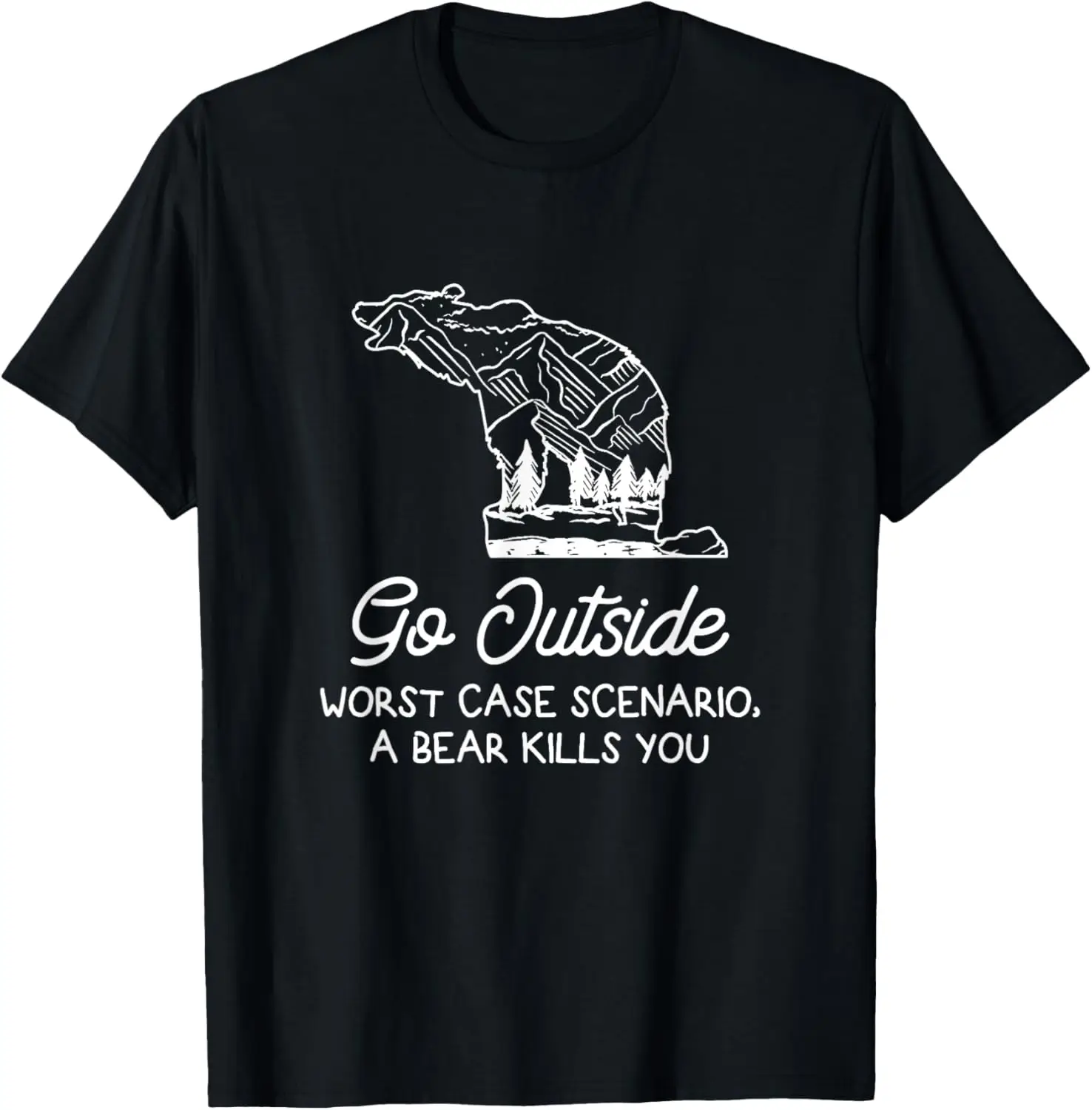 Go Outside Worst Case Scenario A Bear Kills You Camping T-Shirt