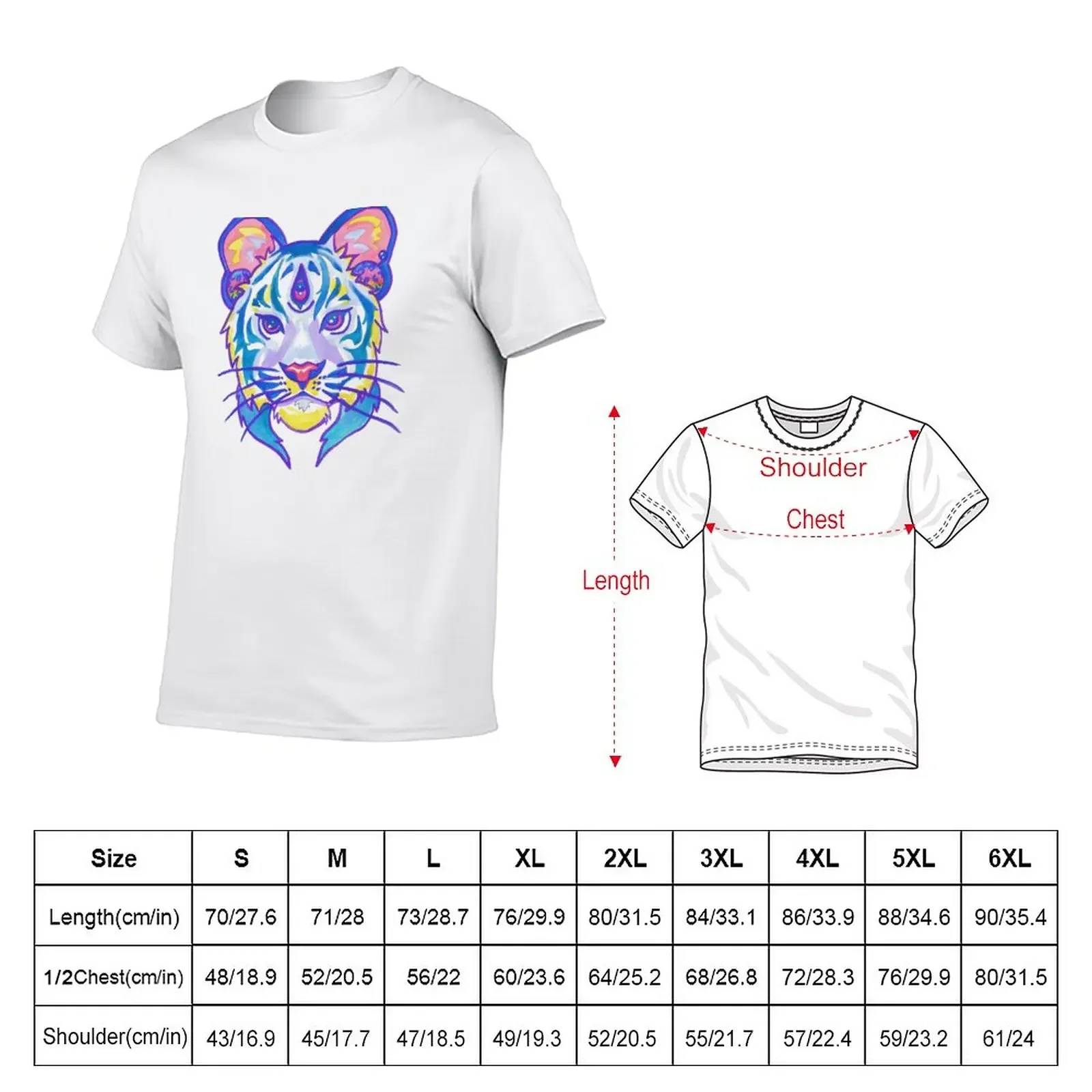 Clairvoyant Pastel Tiger T-Shirt boys whites cute clothes mens funny t shirts