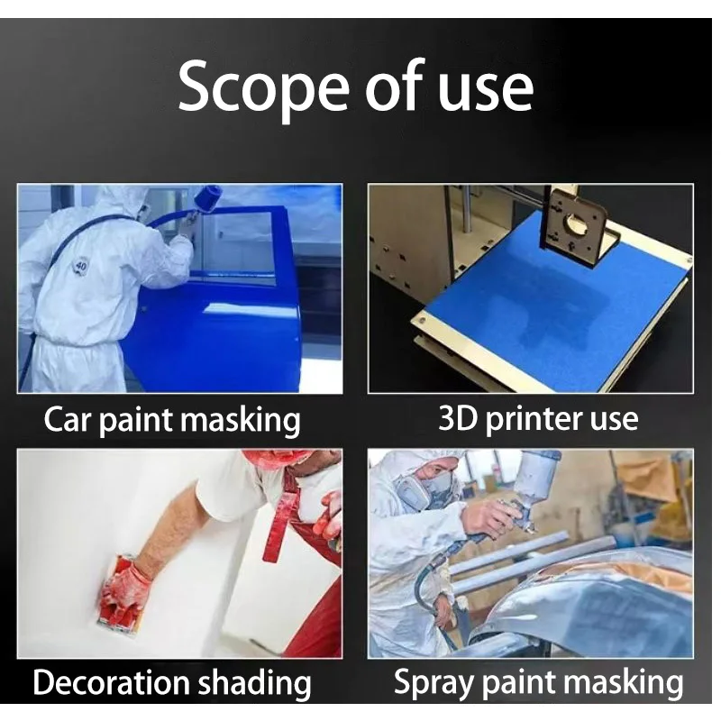 O papel de mascaramento azul é resistente a altas temperaturas e não résíduo de cola e papel washi rasgado à mão é desenhado por estudantes de arte