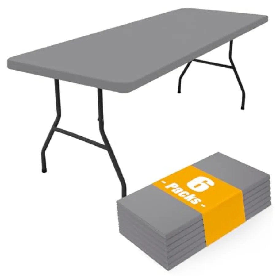 

6 Pack Rectangle Picnic Table Cloth, Waterproof Elastic Fitted Tablecloths, Washable Polyester Rectangular Patio Table Cover fo